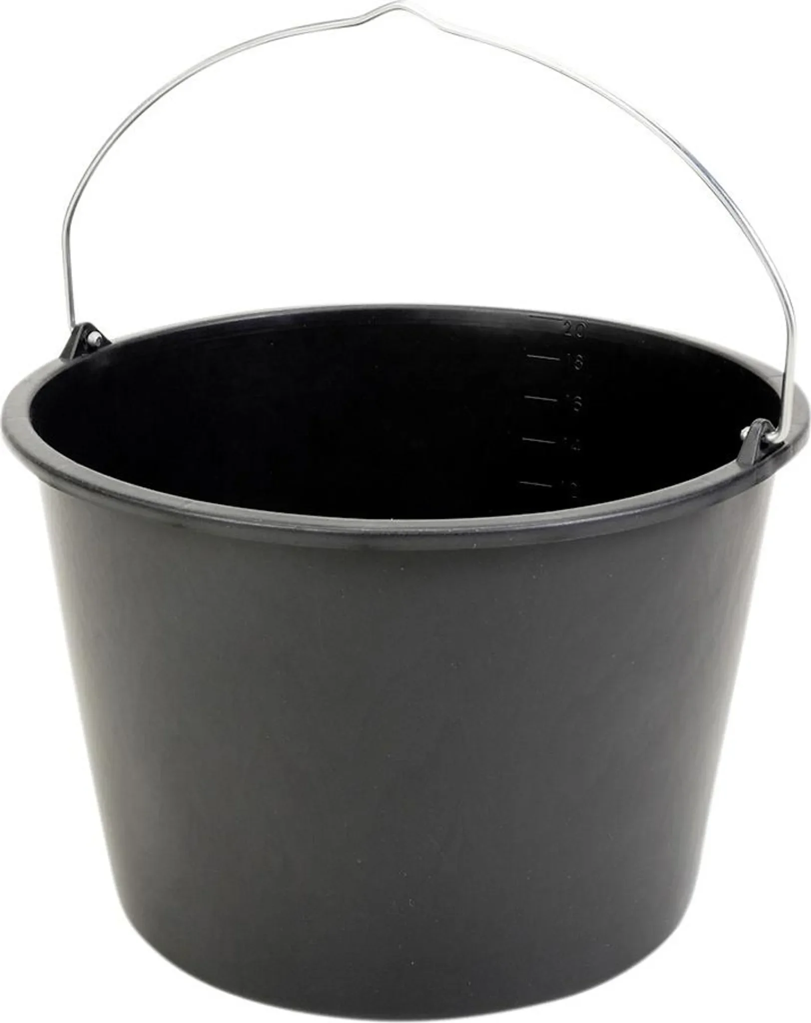 Baueimer 20 l – aus Recycling-Kunststoff, schwarz